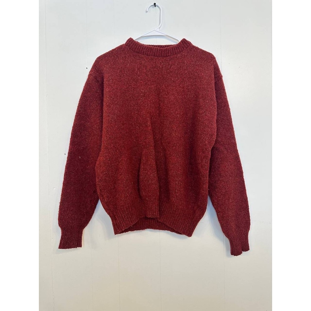 READ LL Bean Men's XL Long Red Wool Blend Crewneck Sweater Made USA
